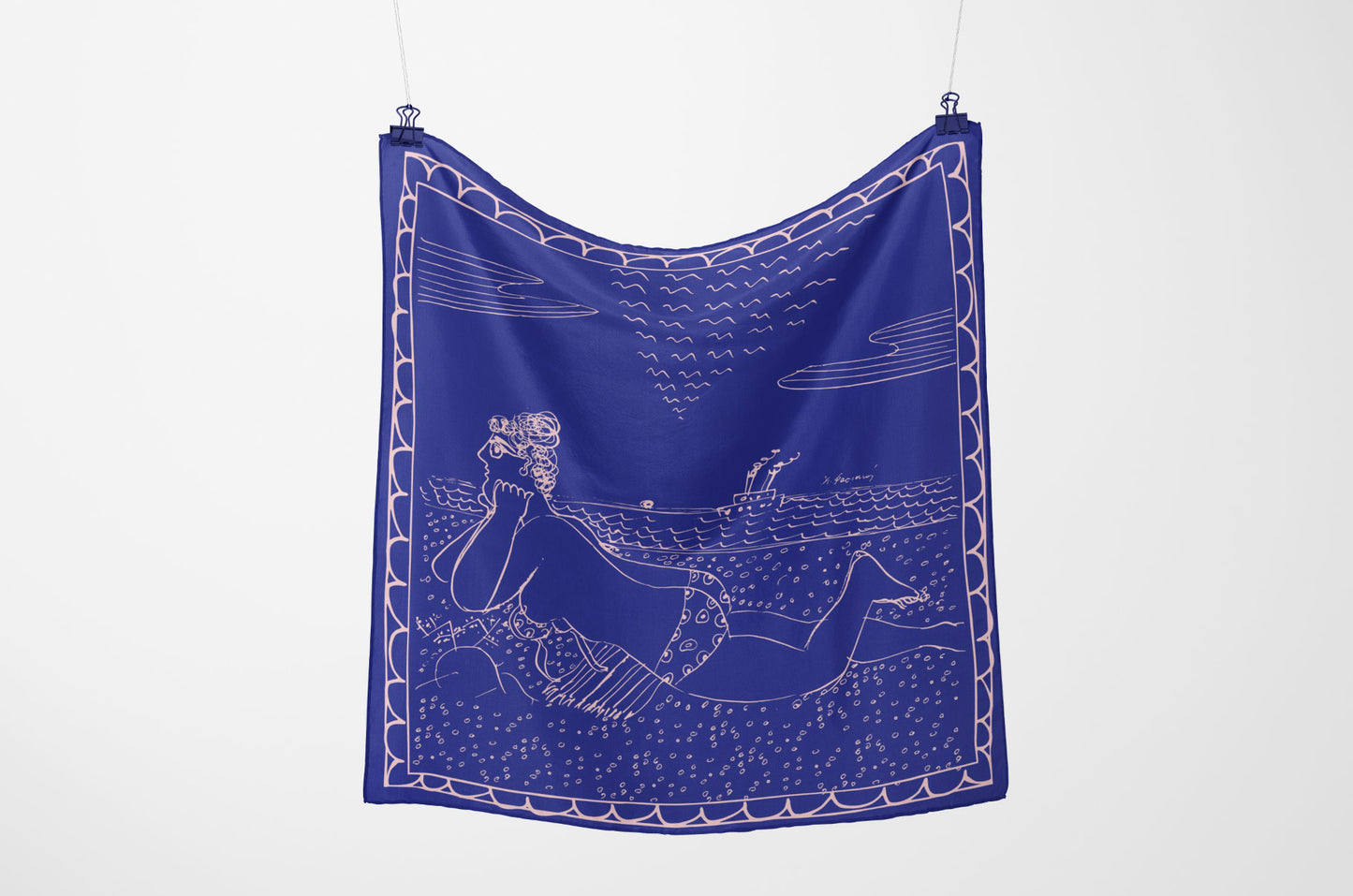 Silk Scarf - "Woman on the Beach"