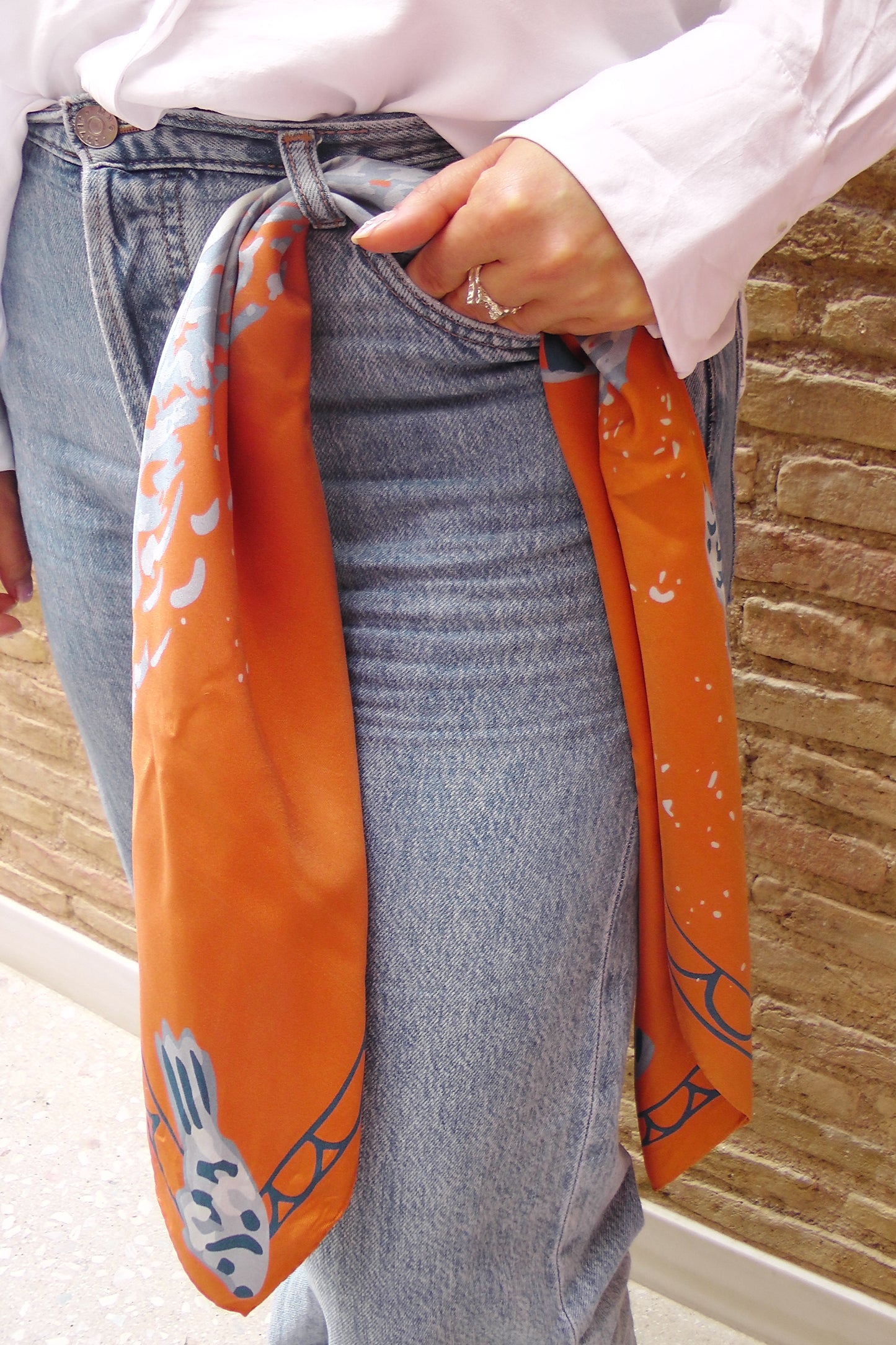 Silk Scarf - "The Blue Boat"