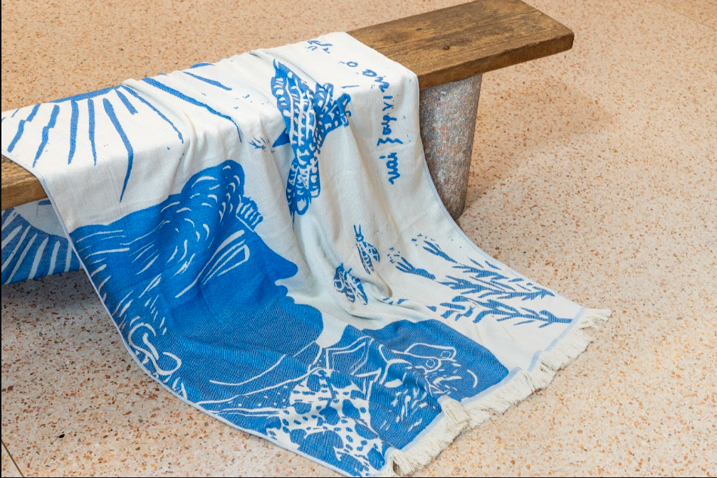 FRESCO TOWELS フレスコタオル ビッグサイズ ブルー 希少 レア Beach Towel- 