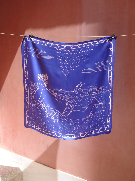 Silk Scarf - "Woman on the Beach"