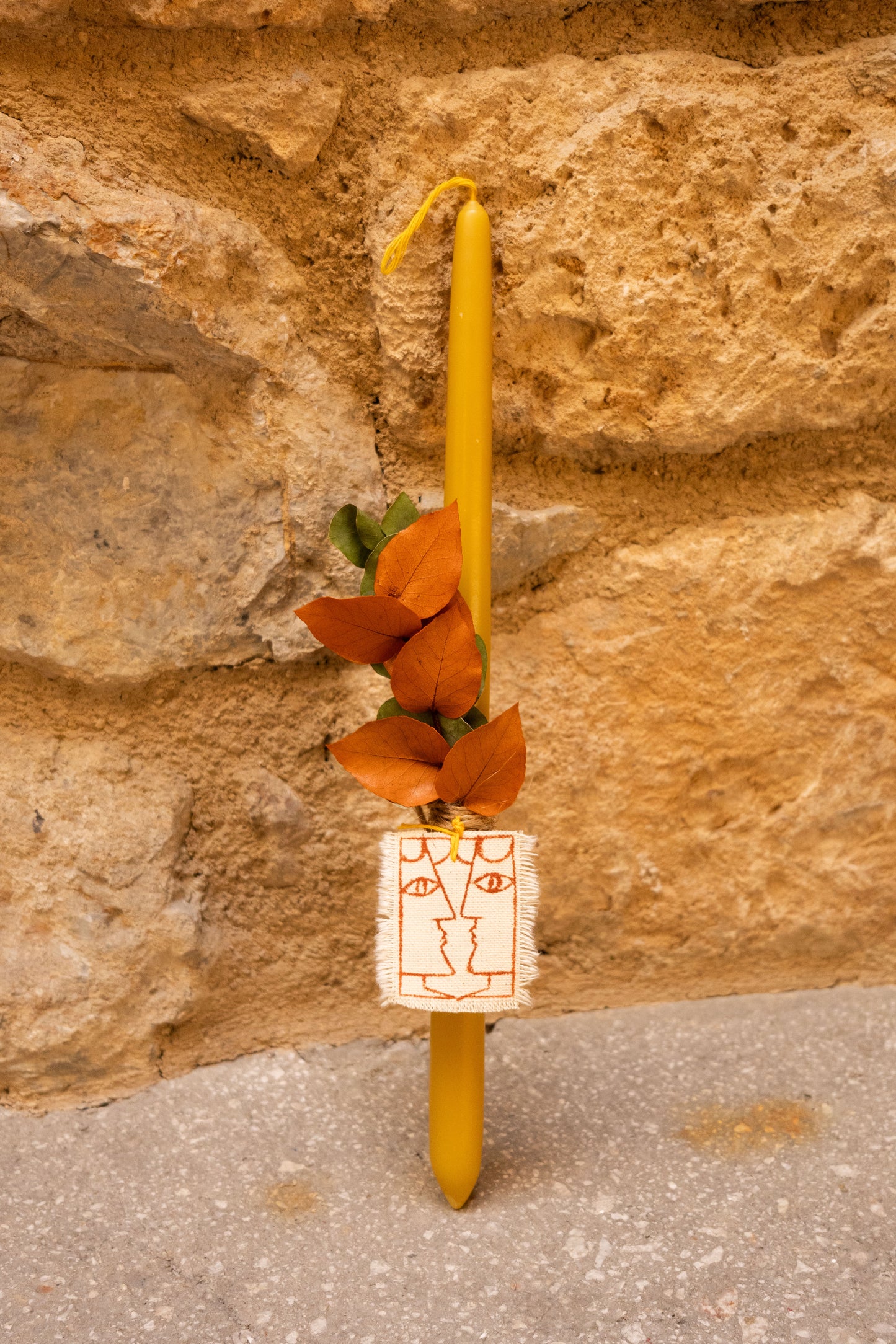 Handmade Easter Candle with Hand-painted Design