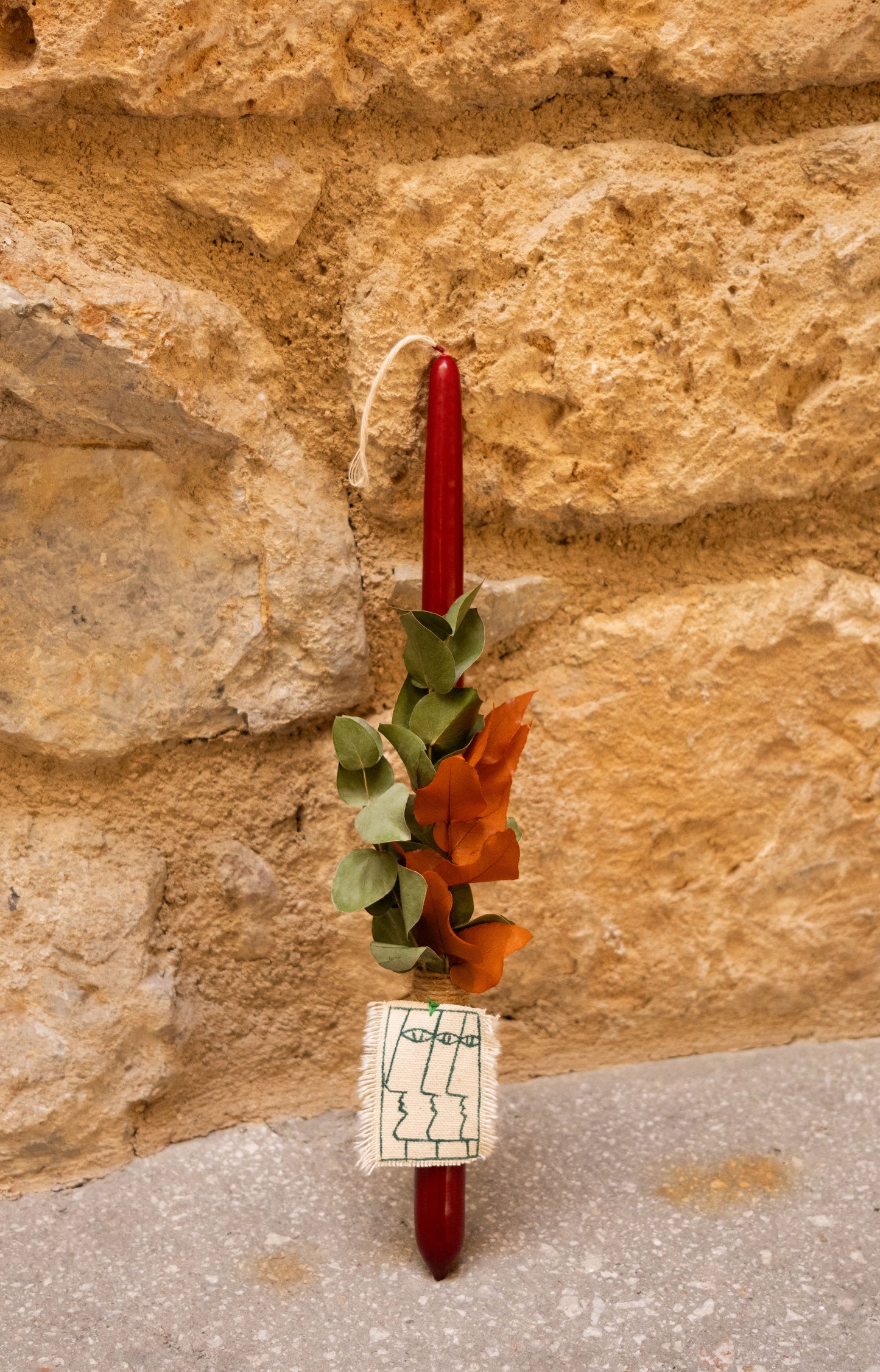 Handmade Easter Candle with Hand-painted Design