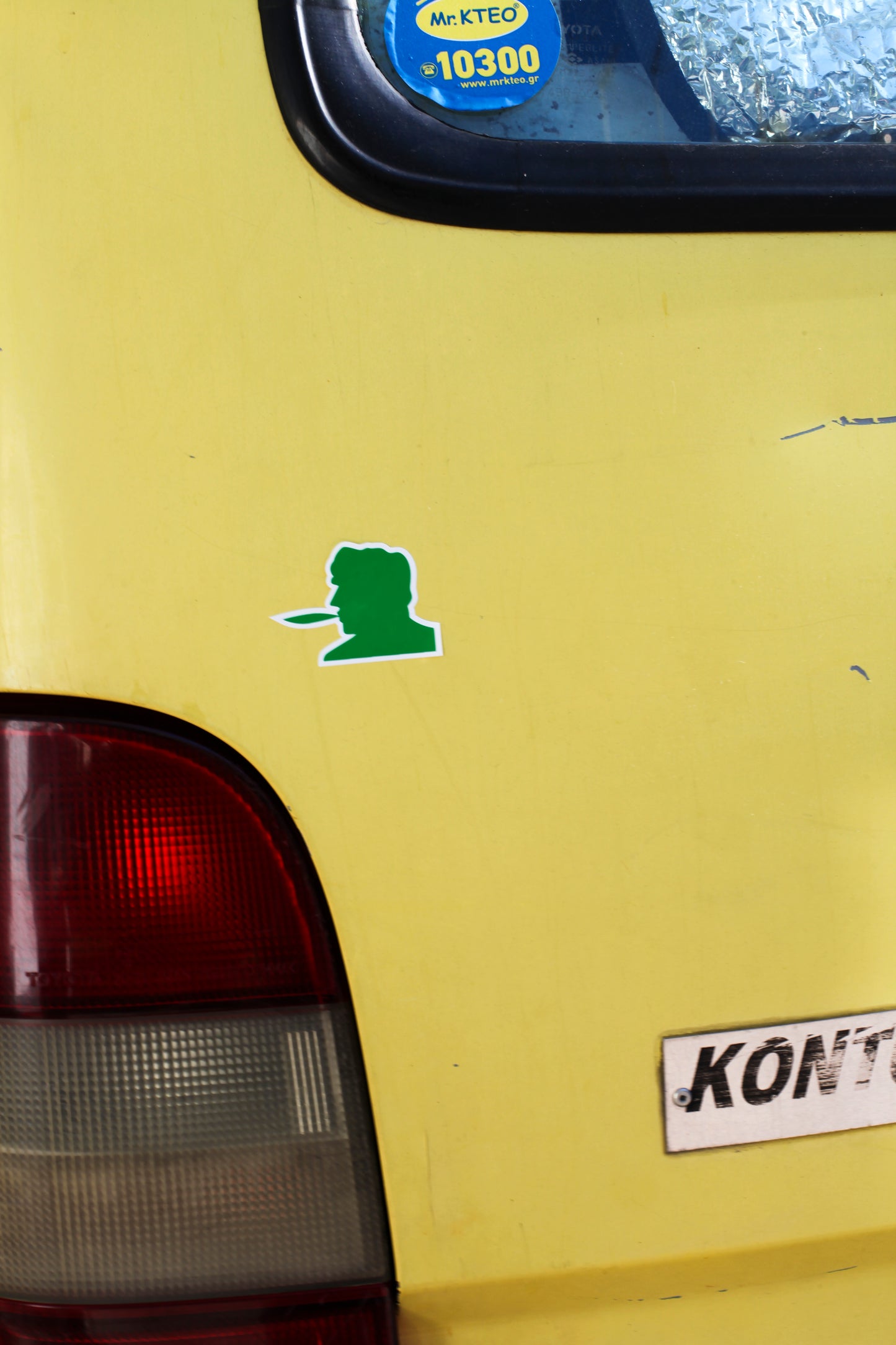 Stickers in silk-screen printing technique (GREEN & ORANGE)