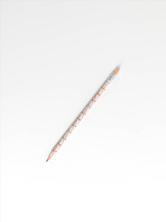 White pencil with a face in design of Alekos Fassianos