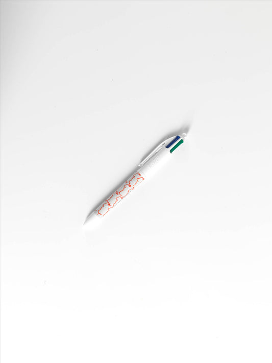 White Pen with a face design by Alekos Fassianos